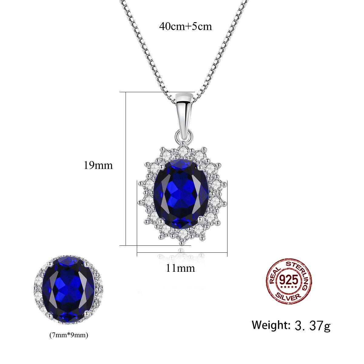 Mavi Kristal Taşlı Kolye (Altın Kaplama) - n02504 Görseli